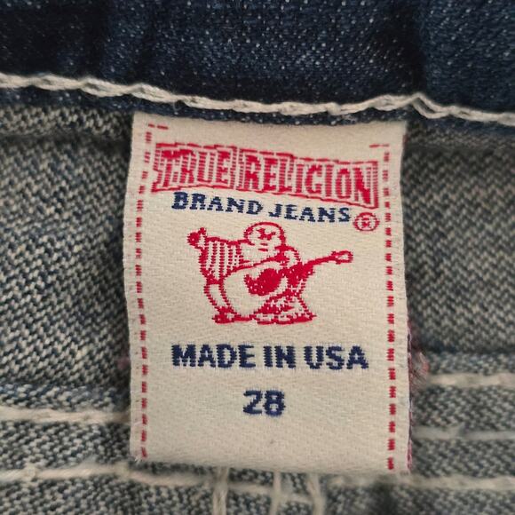 True Religion Rare Ultra Hot Made In USA Denim Jeans Size 28 Womens Flare - Picture 4 of 8